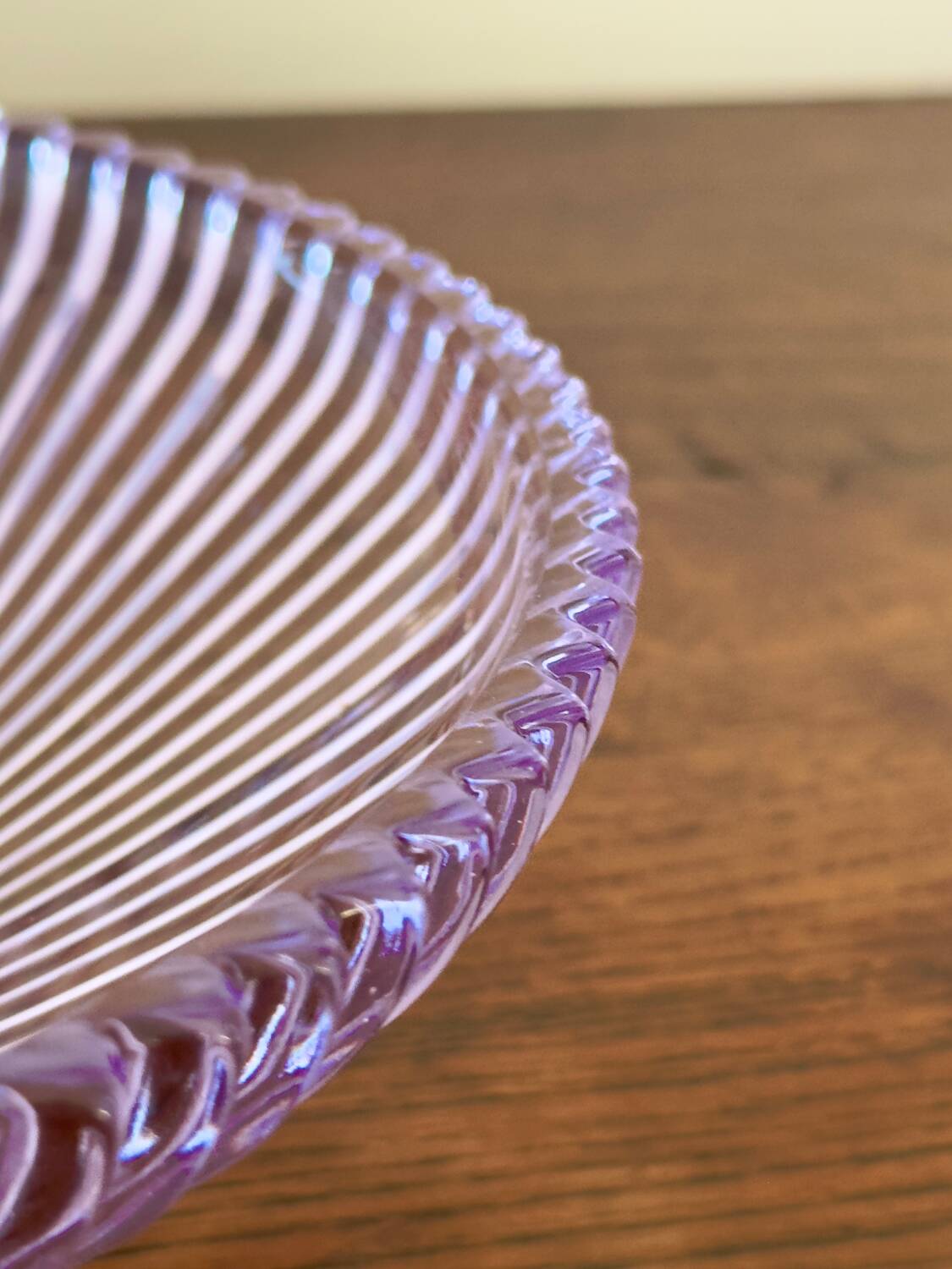 The lilac molded glass compote bowl.