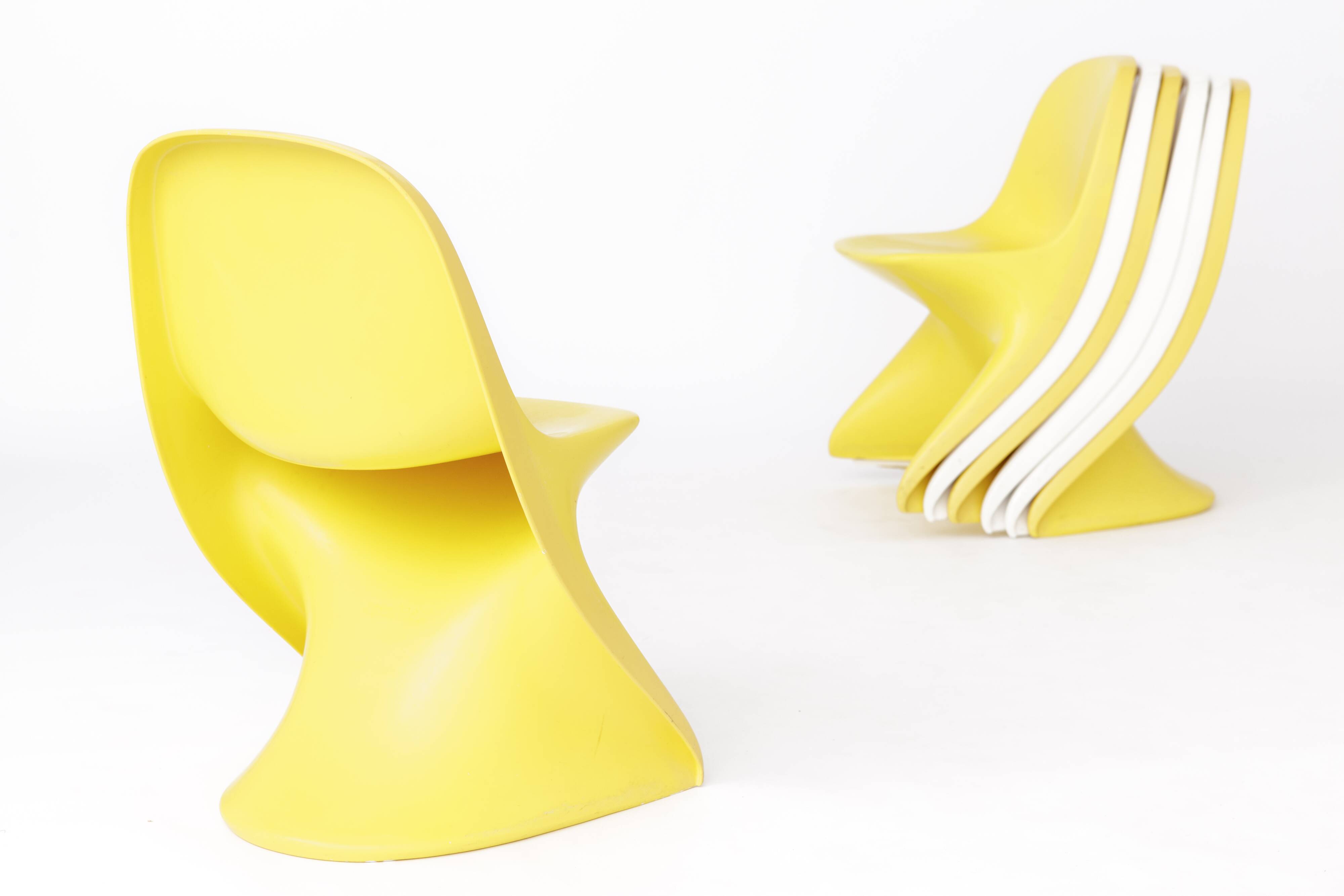 7 children's chairs cassalino by alexander begge, 1970s for manufacturer casala, germany