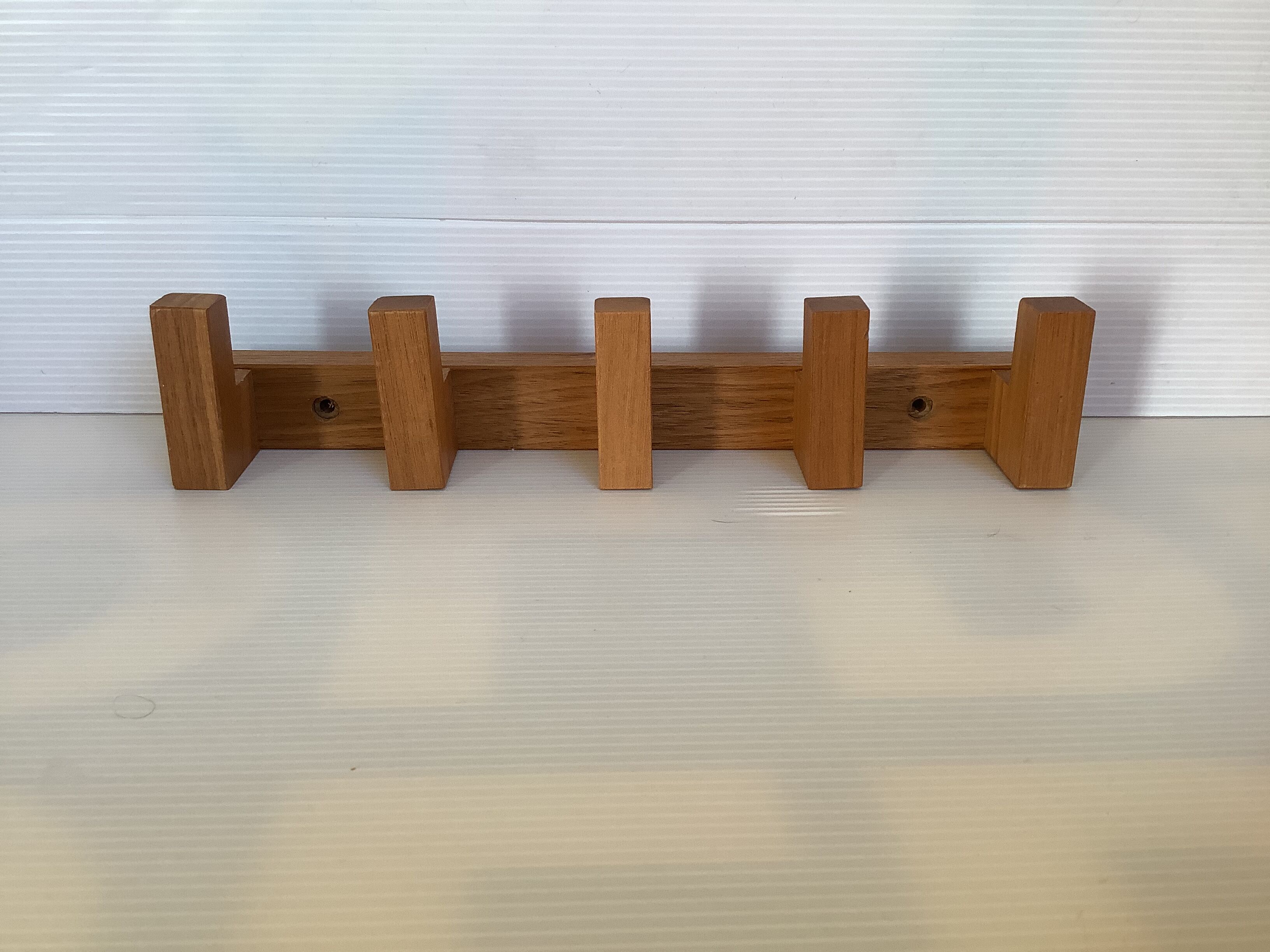 Wooden scandinavian wall coat rack