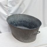 Old zinc basin oval shape with two handles