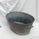 Old zinc basin oval shape with two handles