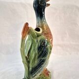 Zoomorphic pitcher barbotine Saint Clément Mallard Duck A028