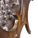 Vintage Chesterfield armchair in dark brown leather / single seat