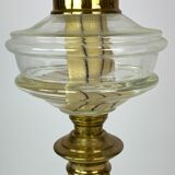 Kerosene lamp of brass with glass shade from around the 1860s