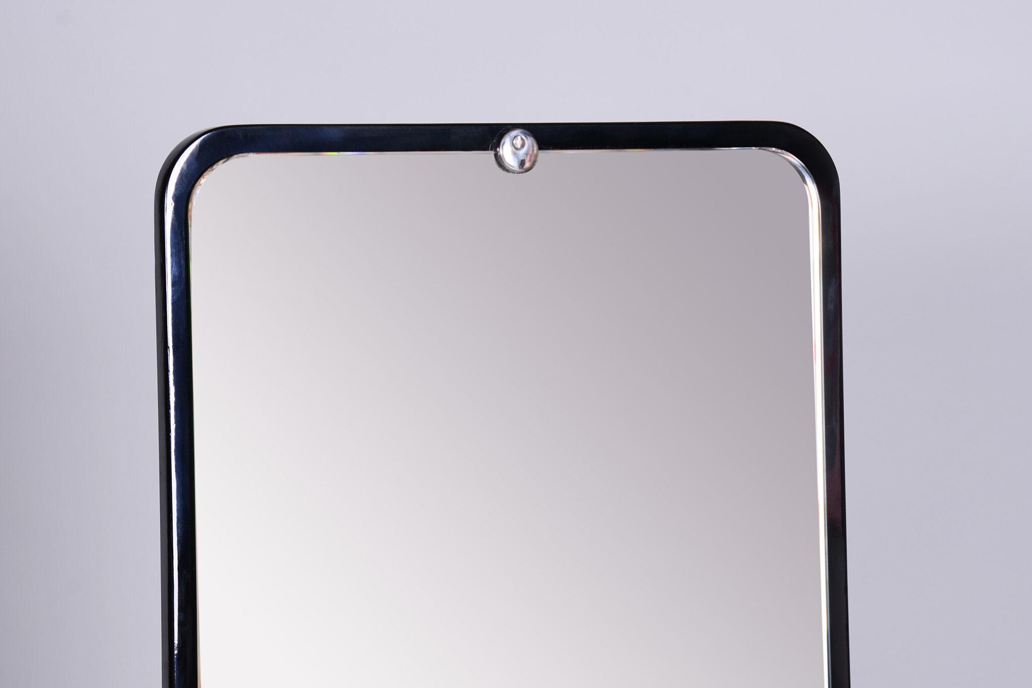 Restored black art deco dressing mirror 1930s, made by vichr a spol
