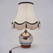Lampe de table antique en verre mercure, galion et navire, soufflé à la main, années 1920, anglais, recâblé