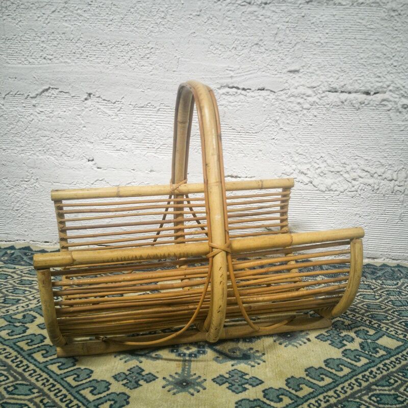 Rattan log basket