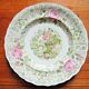Faience plate of Creil Montereau XIXth green and pink decoration