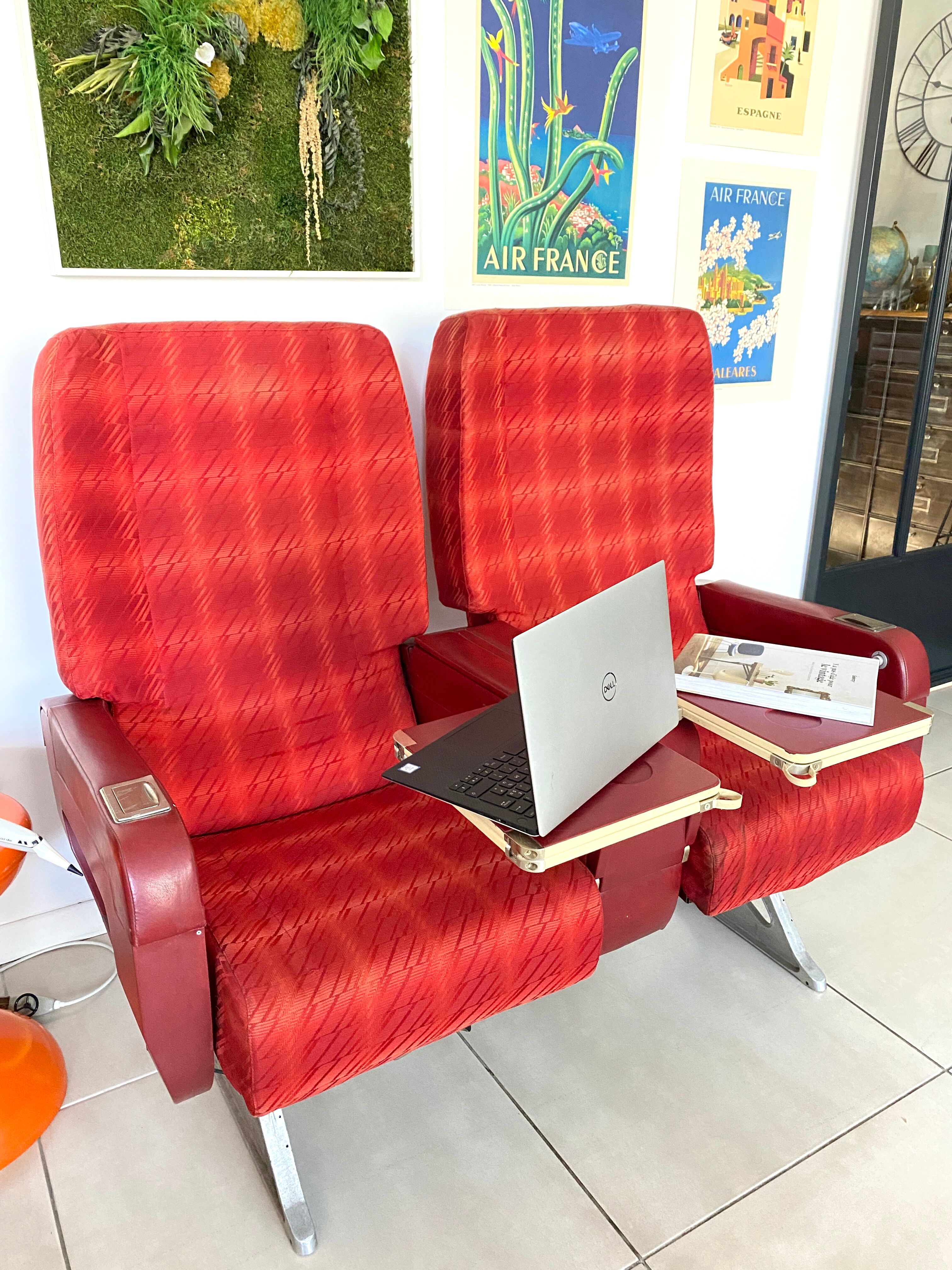 Vintage Air France aircraft chairs
