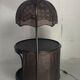Table d’appoint en rotin en bambou avec lampe suspendue intégrée, hollandaise des années 1960-1970
