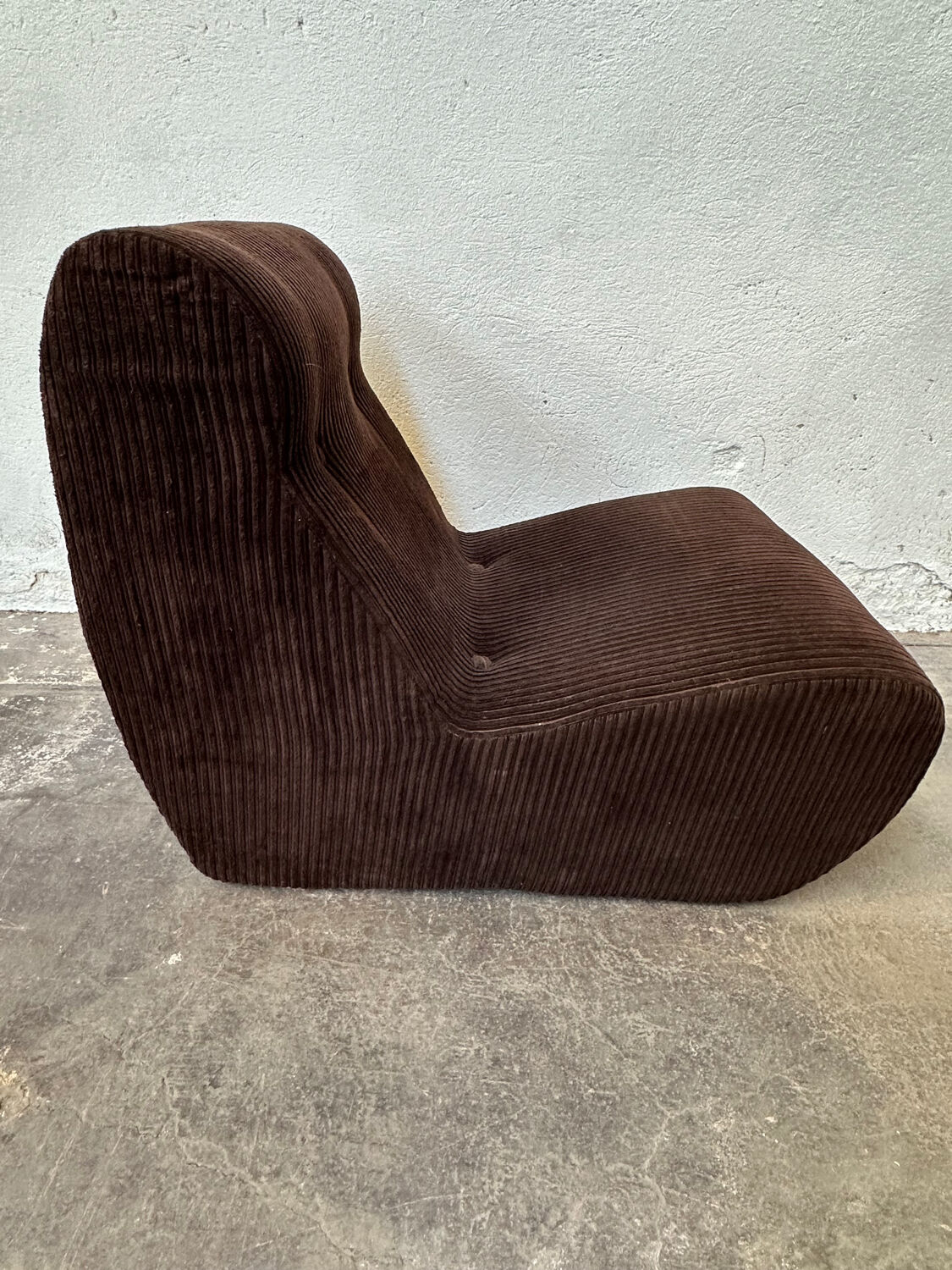 Pair of brown corduroy armchairs