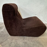 Pair of brown corduroy armchairs