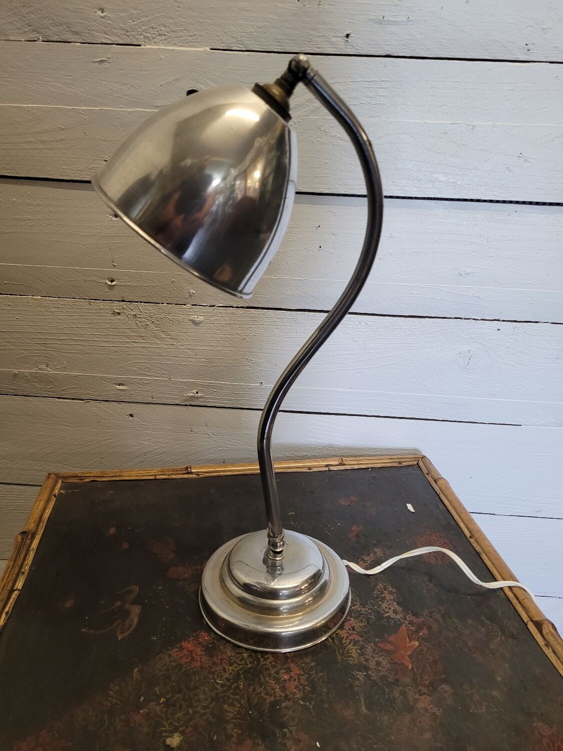 Table lamp chromed metal of the 50s