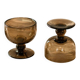 Pair of vintage brown smoked glass cups – 1960s/70s