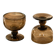 Pair of vintage brown smoked glass cups – 1960s/70s