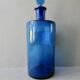 Bottle, pharmacy bottle in blue blown glass