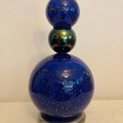 Vintage blue and gold blown glass lamp from the 80s/90s
