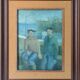 Deux pêcheurs - huile d'influence cubiste - josé ramon arostegui