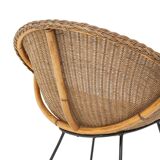 Woven rattan armchair, 1950s
