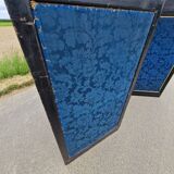 19th century black painted wooden folding screen