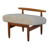 Eivind A. Johansen, oak footrest with light lambswool padding for FDB Møbler