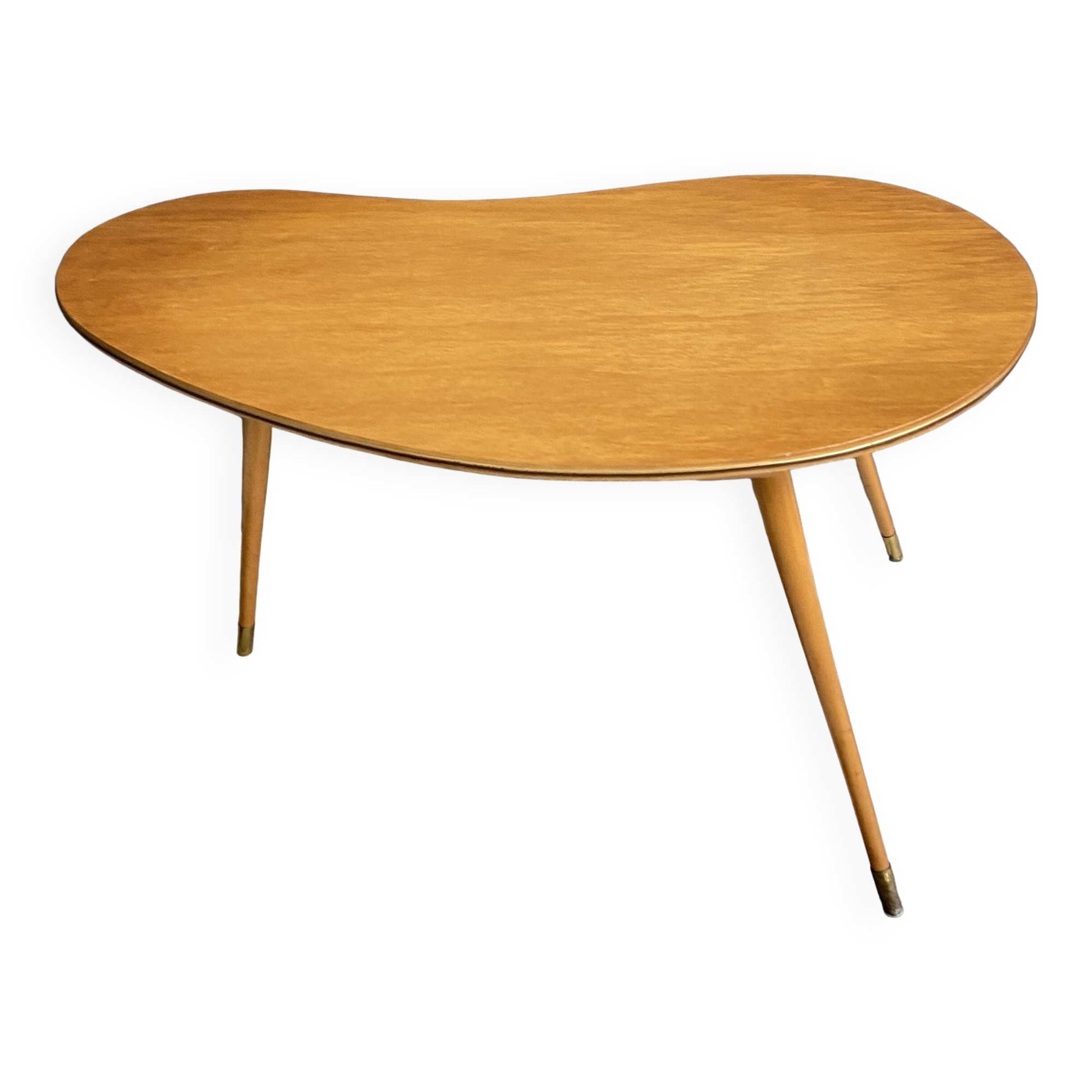 Table en bois en forme de rein des années 1960
