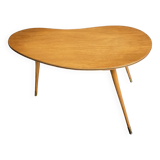 Table en bois en forme de rein des années 1960