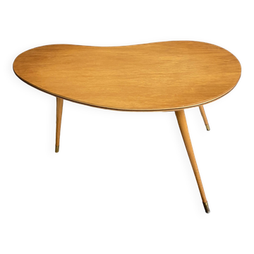 Table en bois en forme de rein des années 1960