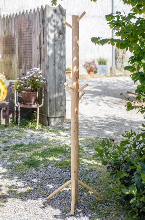Wooden coat rack