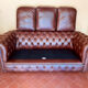 Canapé chesterfield de luxe anglais en cuir véritable
