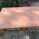 Vintage modernist table with metal tubular base