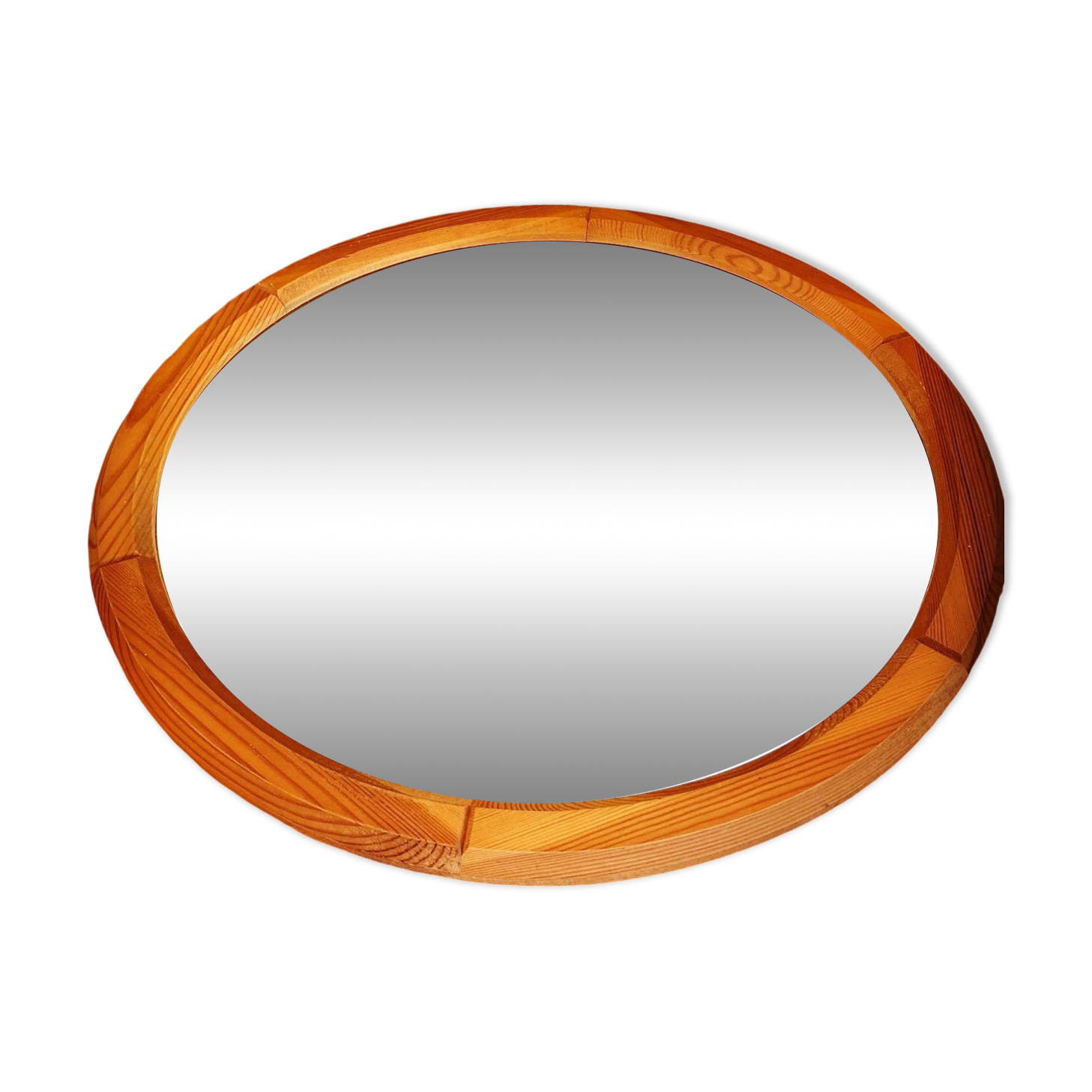 Miroir rond en bois