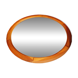 Miroir rond en bois