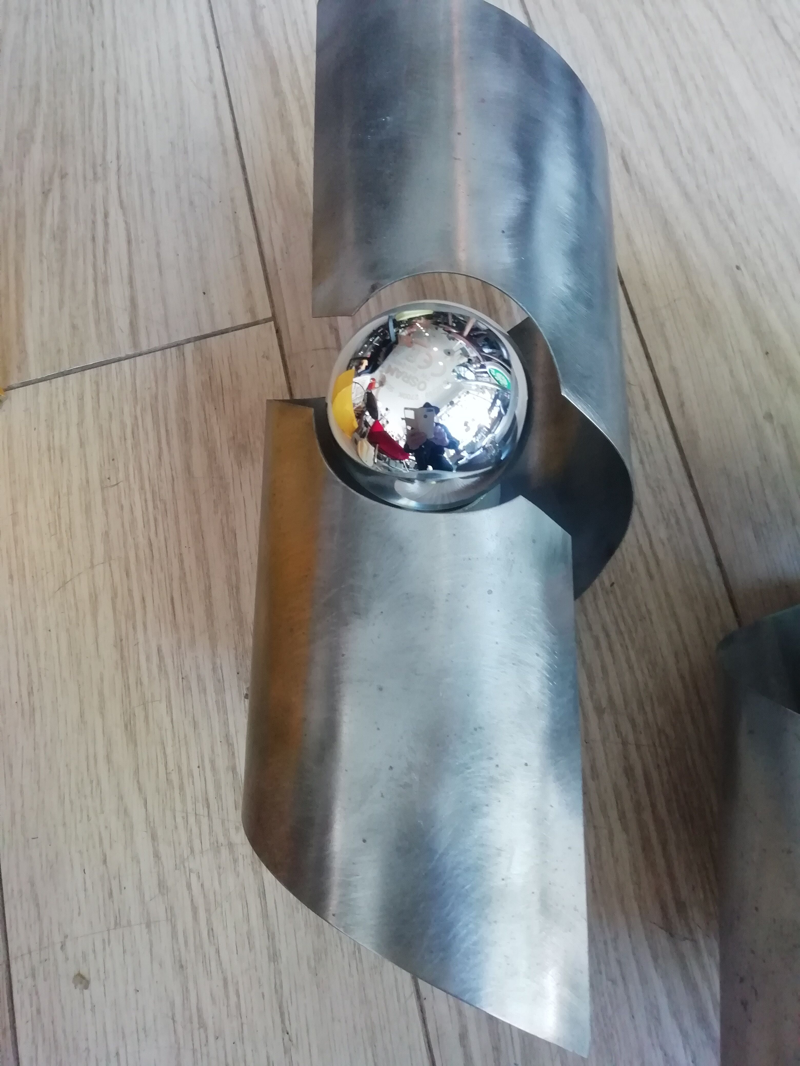 3 frosted steel sconces 70s
