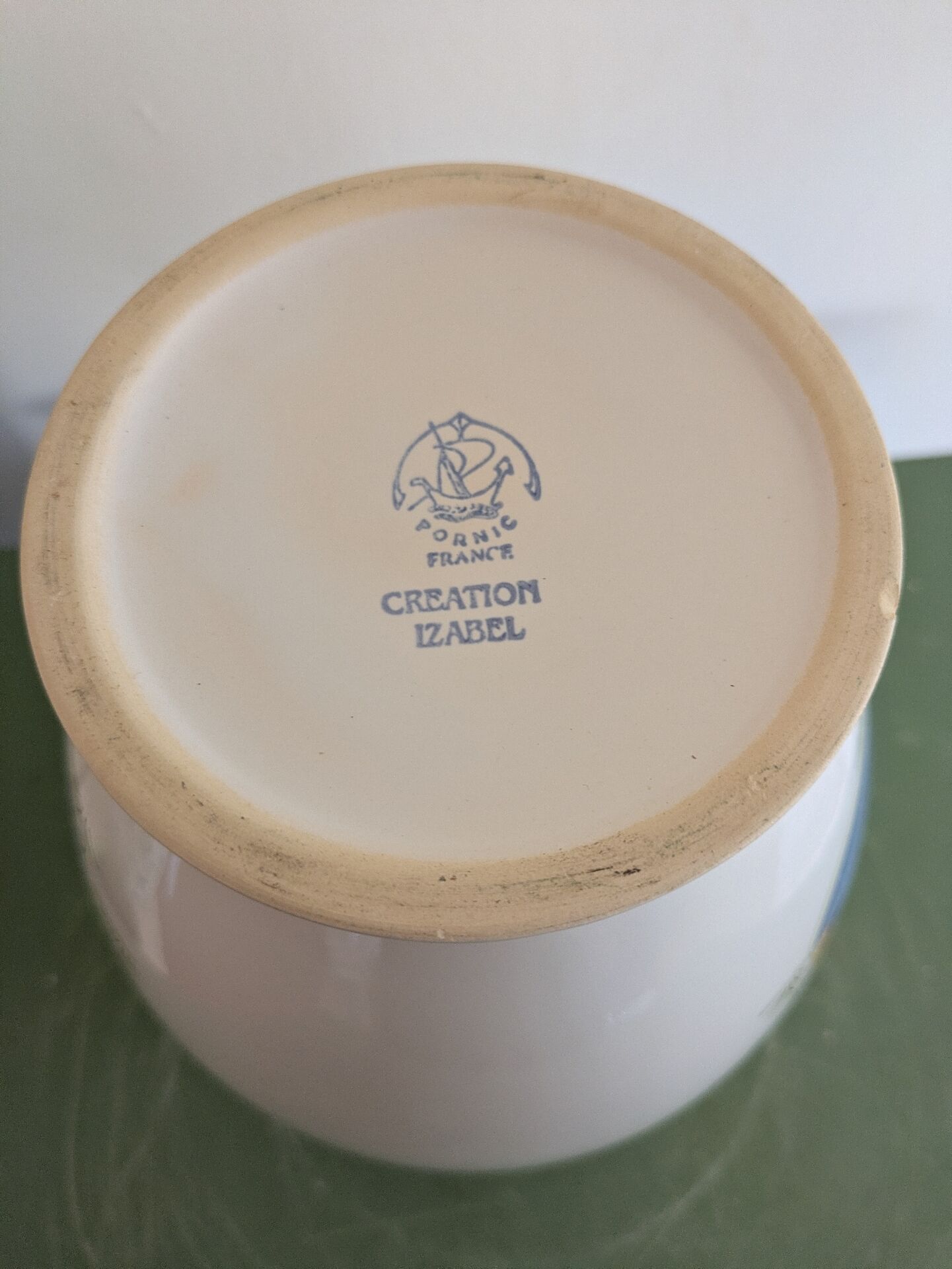 Vintage ceramic vase from Pornic – Hand-painted Breton decoration