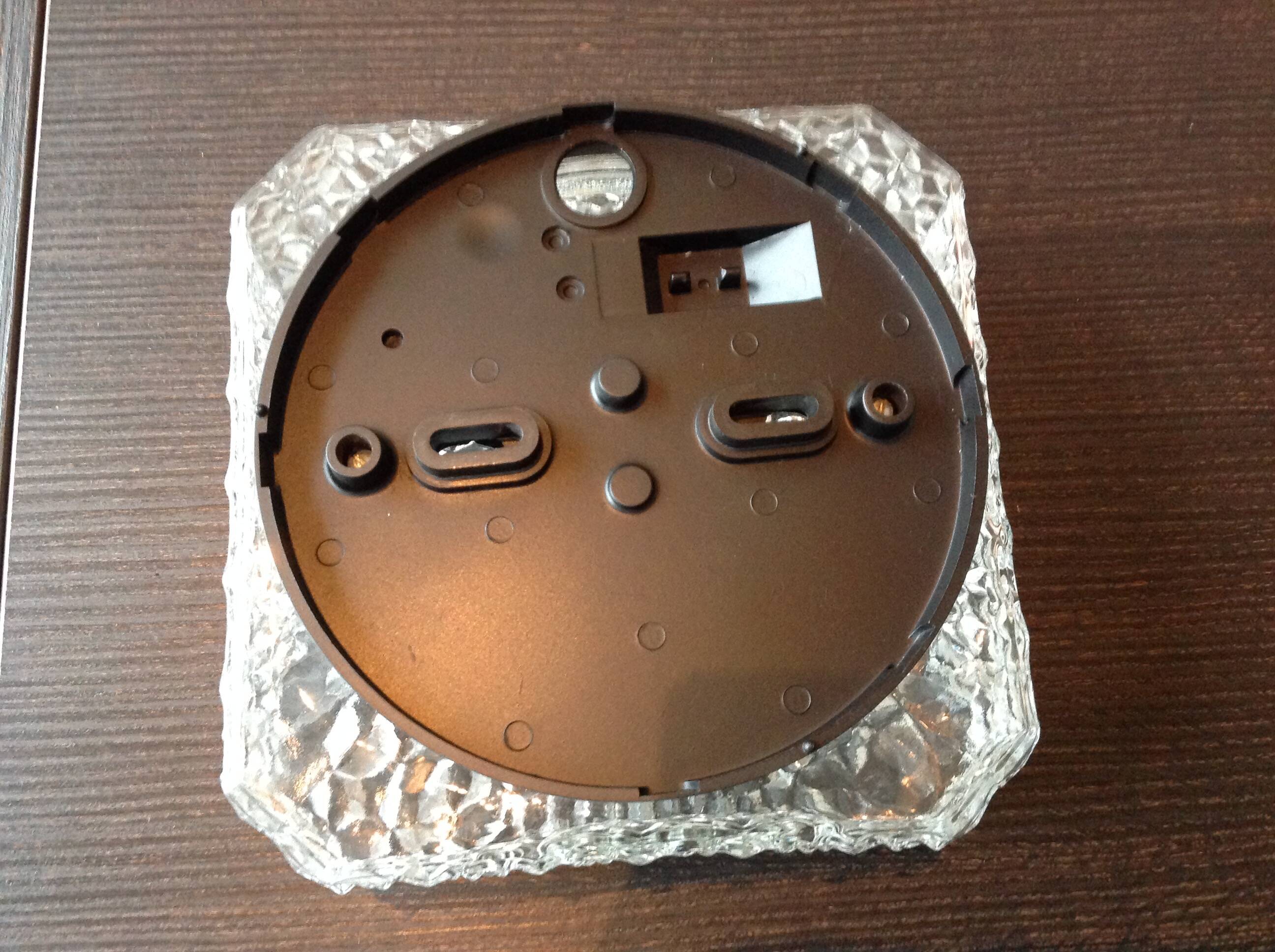 Square diamond-tipped glass ceiling light by RZB Leuchten / vintage 60s-70s