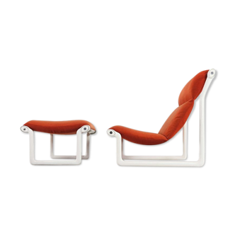 Amchair & ottoman "Model 2011" by Bruce Hannah & Andrew Morrison for Knoll Inc. in the 1970s