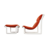 Amchair & ottoman "Model 2011" by Bruce Hannah & Andrew Morrison for Knoll Inc. in the 1970s