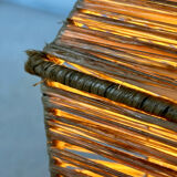 Table lamp in metal and raffia, 50s design