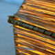 Table lamp in metal and raffia, 50s design