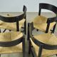 Fritz hansen / scandinavian papercord dining chairs (4) / mogens lassen / denmark 1960s