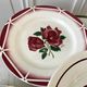 Set of 6 flat plates mismatched Digoin Sarreguemines, Terre de Fer and HBCF 30s