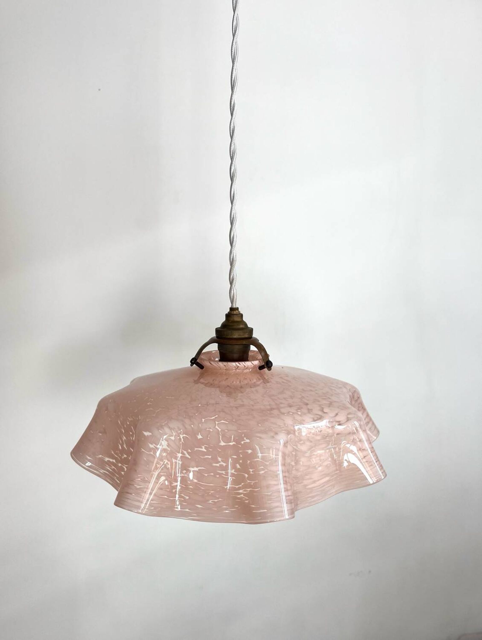 Clichy pink opaline pendant light