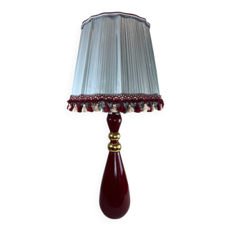Large vintage red ceramic lamp signed Drimmer – lampshade pl