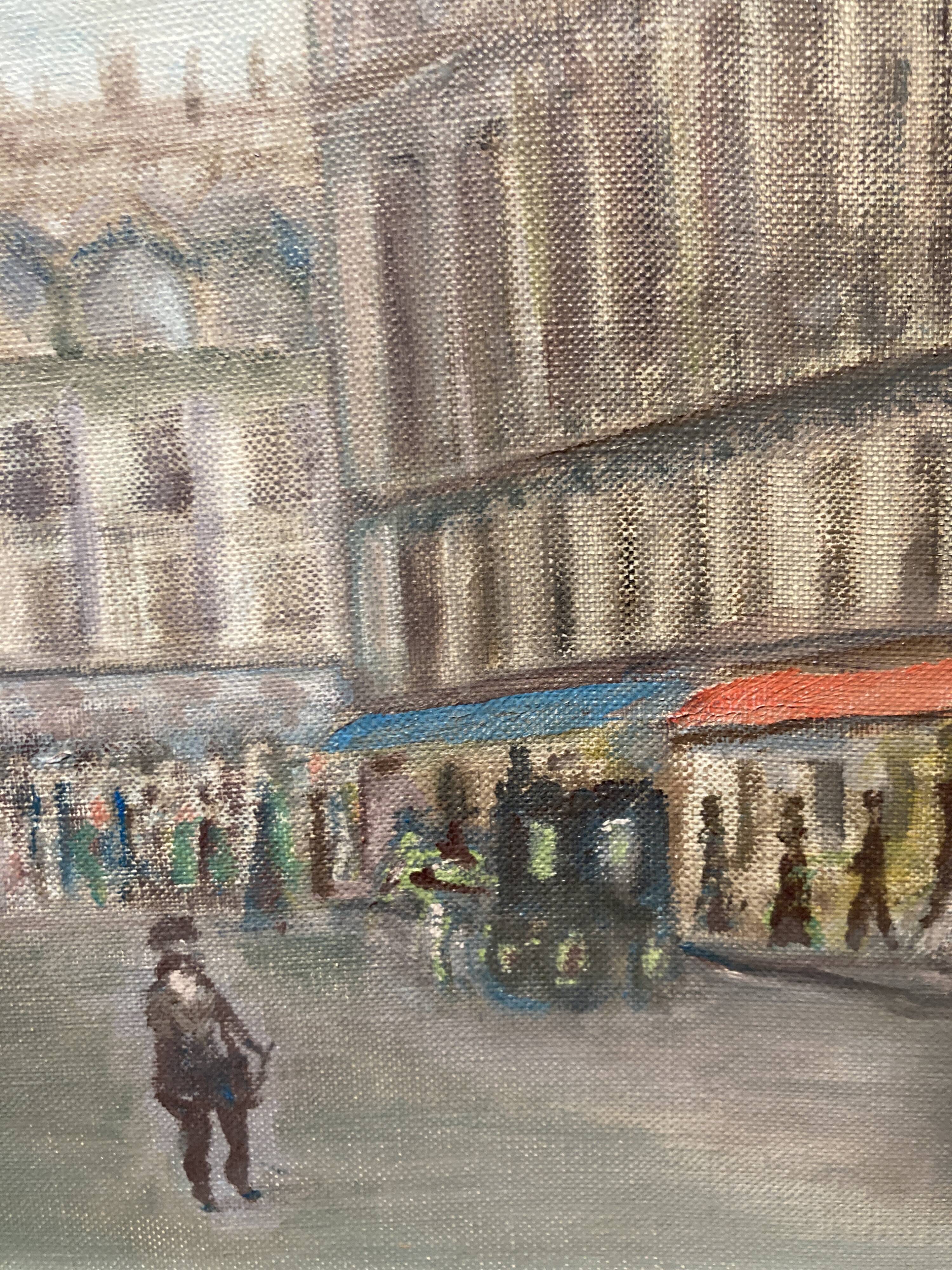 Oil on canvas representing the Place de la Concorde in Paris