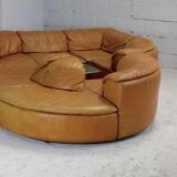 Leather modular sofa, 7 elements, 70s