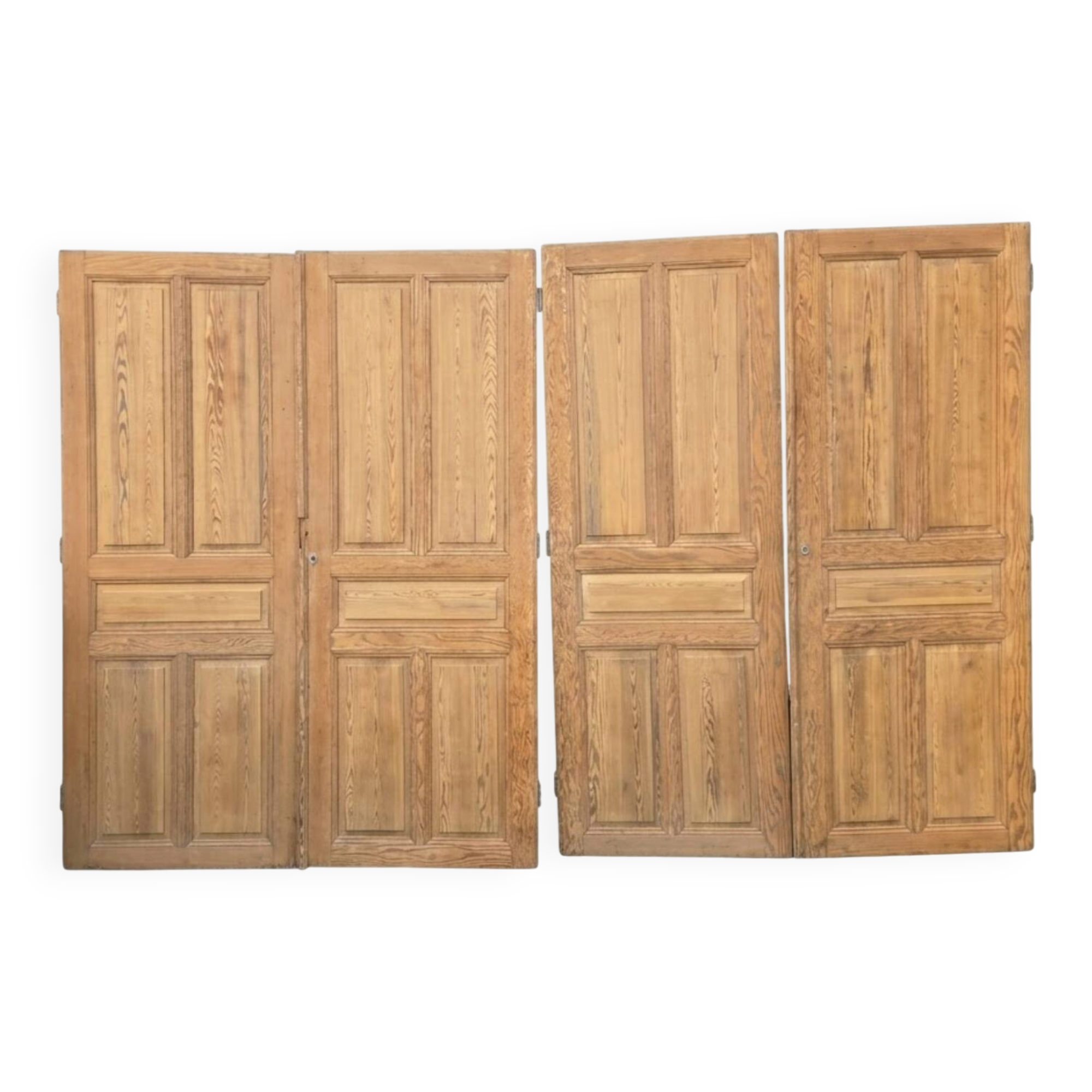 4 old cupboard doors in pitch pine