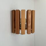 Vintage pine wall lamp, Sweden 1970
