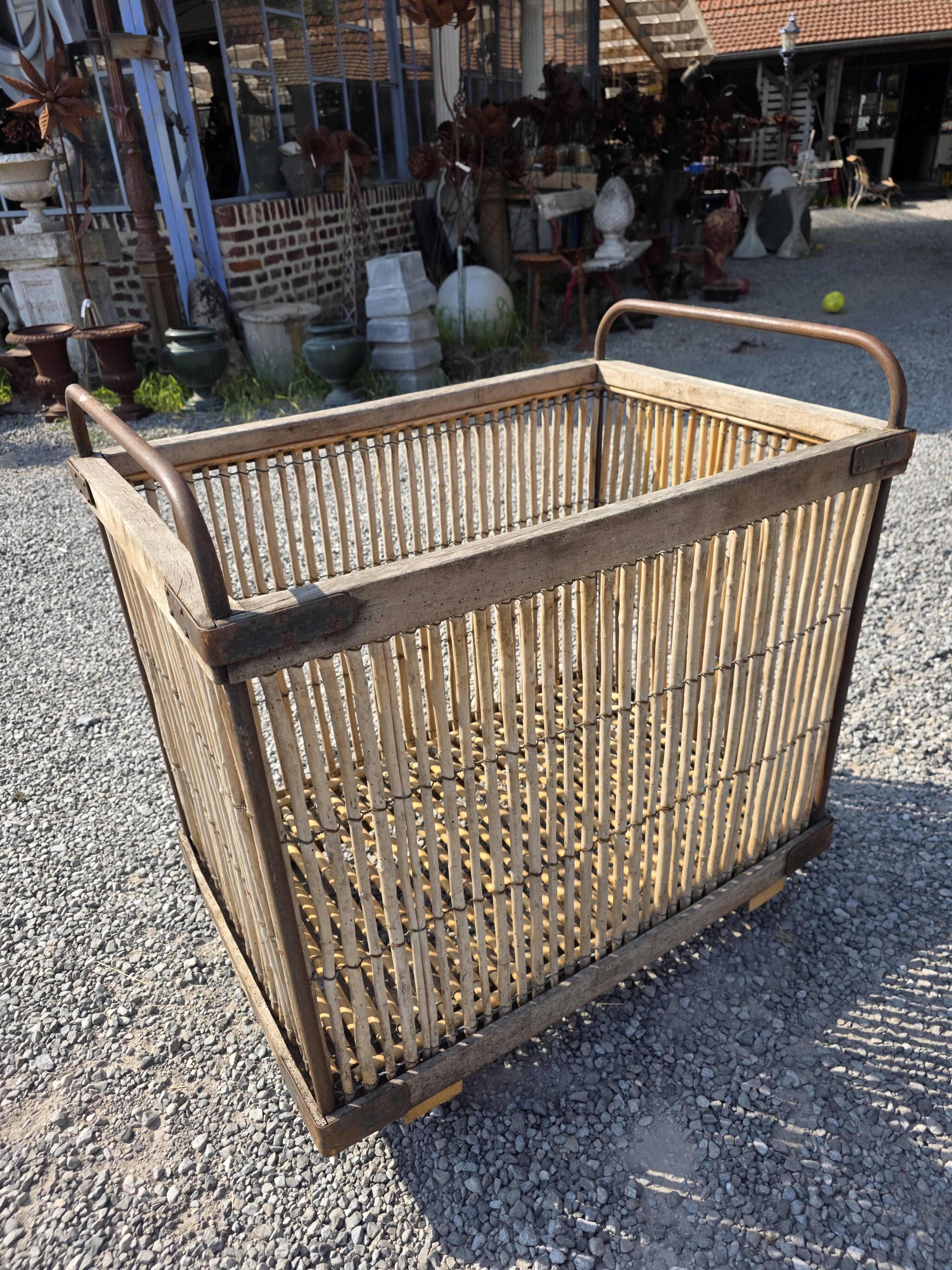 Ancient bakery cart made of rattan.
