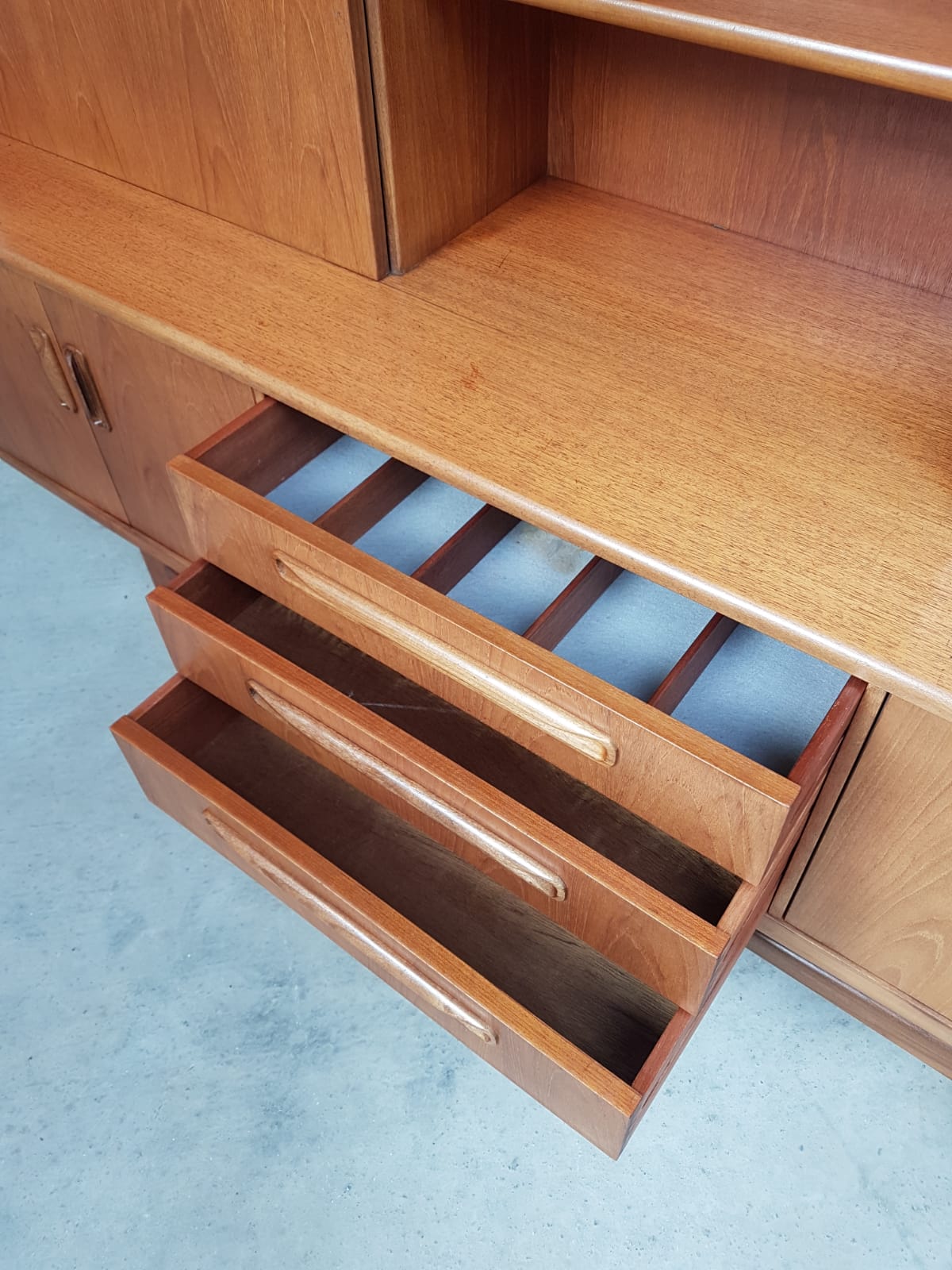 Vtg Mid Century G Plan Fresco Teak Highboard Sideboard Danish Design Retro 60s